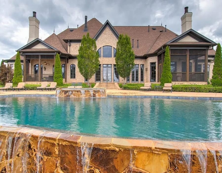 Luxurious custom home living room interior